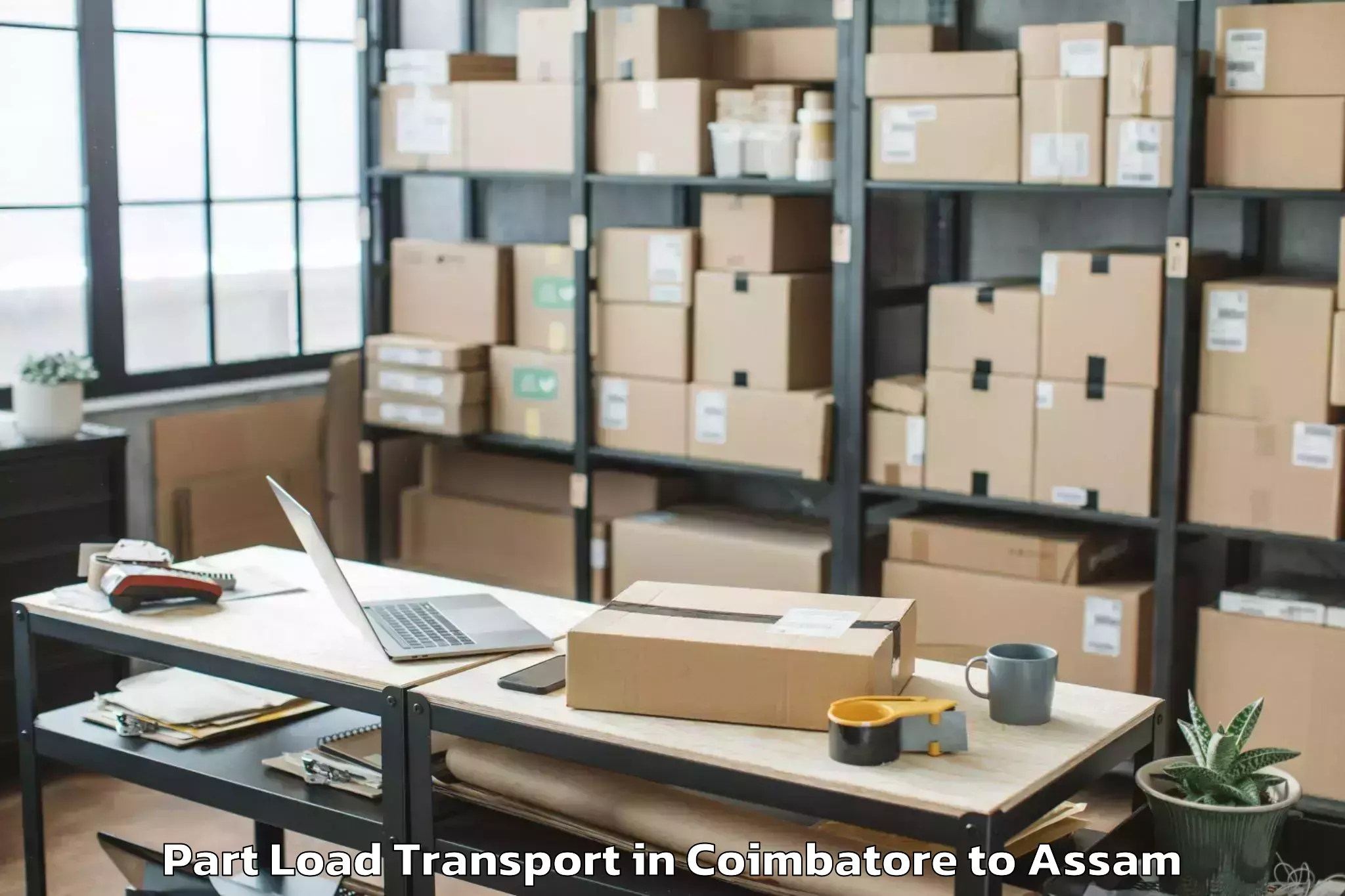 Top Coimbatore to Palasbari Part Load Transport Available